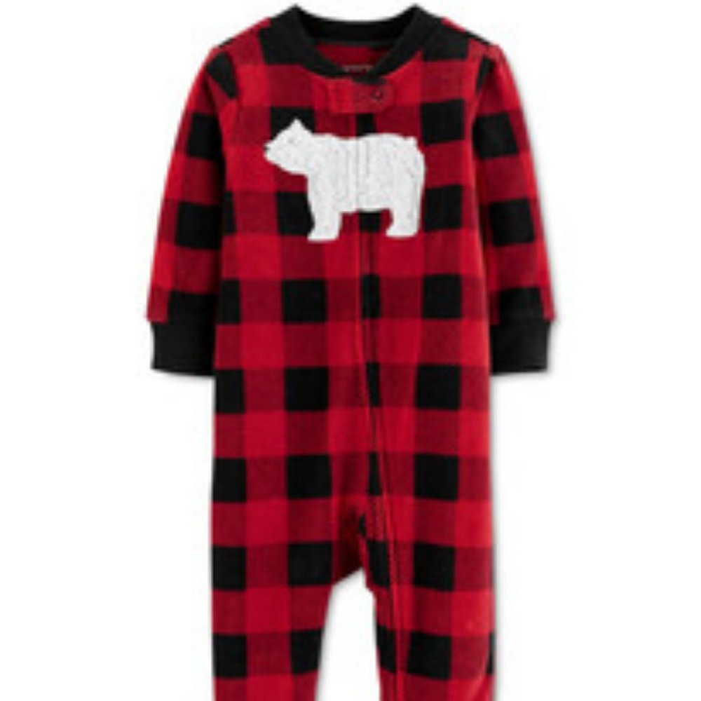 Carter's Baby White Bear Coverall - Size: Newborn